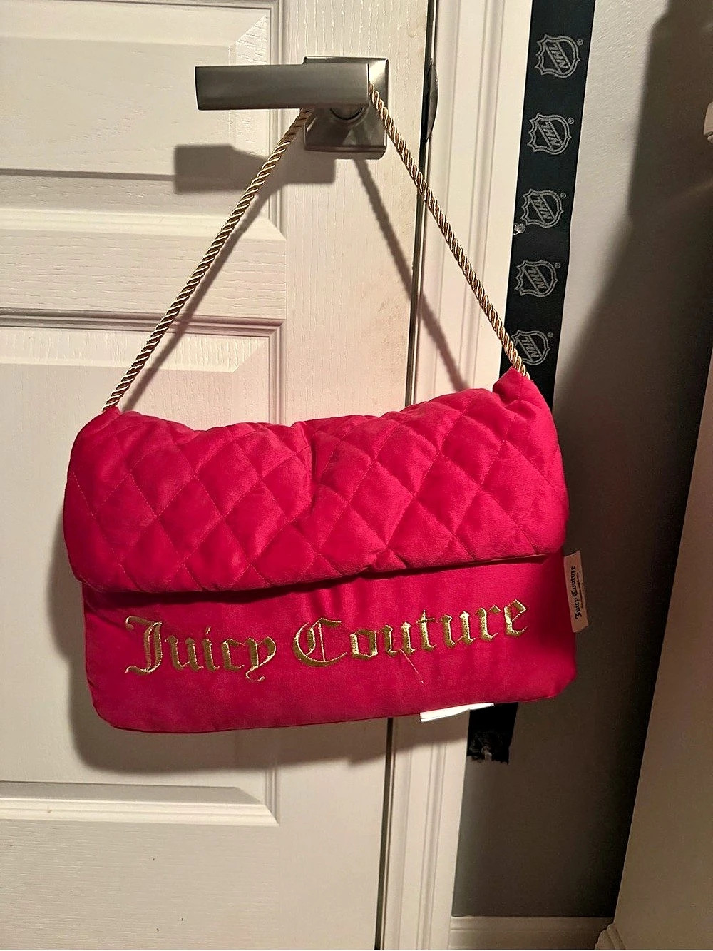 Juicy Couture Quilted Shoulder Bag pillow in Pink Like New